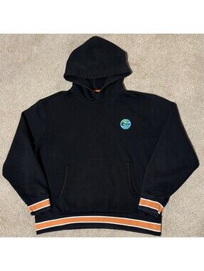 Just Don All City Mens XL Retro Basketball Hoodie Sweatshirt Black Graphic Patch